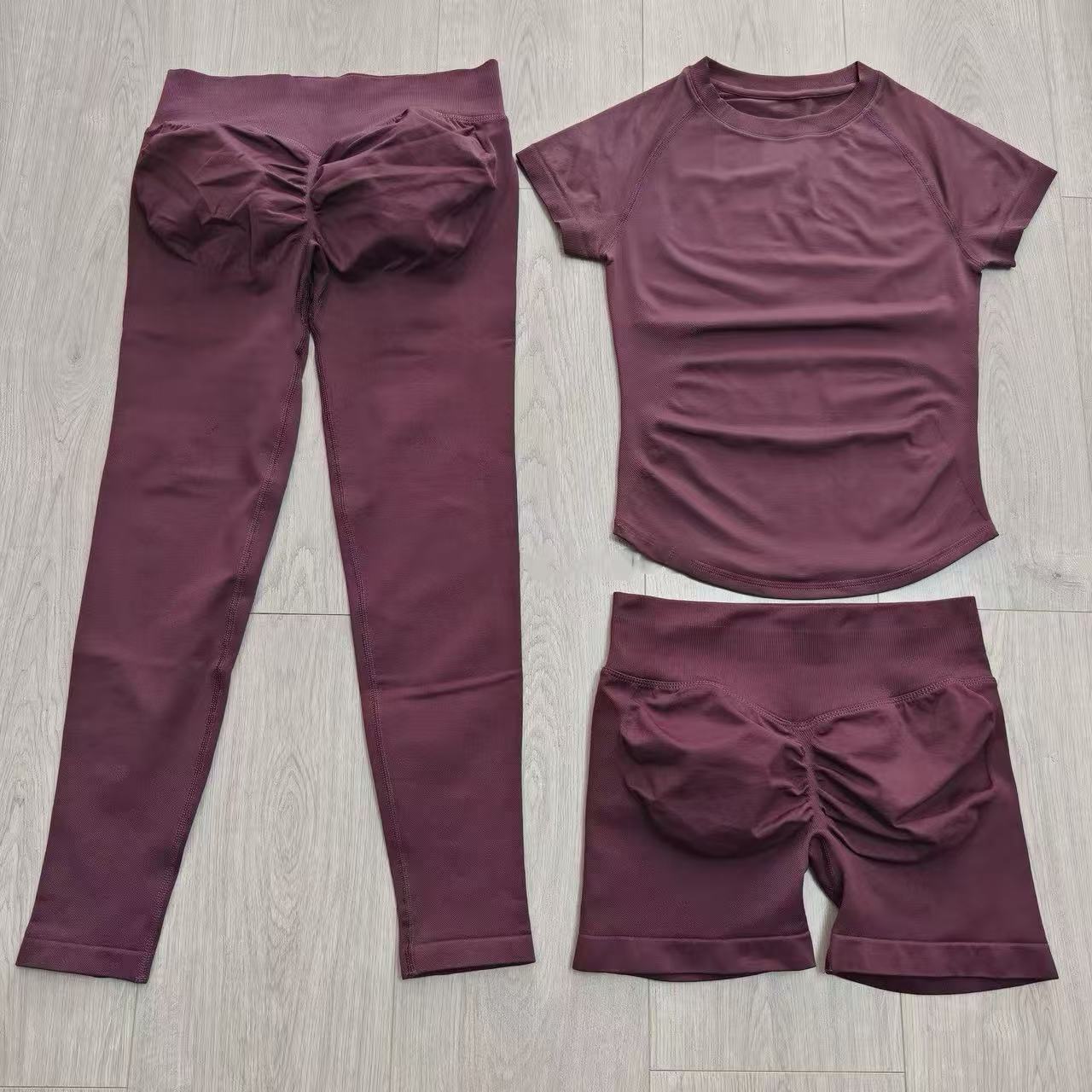 2 Pieces Sports Sets Short Sle - Yoga Fitness Top review and price